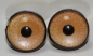 Preview: 1 Paar Sicherheitsaugen 14 mm sehr kleine runde Pupillen zartbeige schimmernd verschiedenfarbige Iris