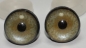 Preview: 1 Paar Sicherheitsaugen 12 mm sehr kleine runde Pupillen grünblau schimmernd verschiedenfarbige Iris