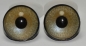 Preview: 1 Paar Sicherheitsaugen 16 mm sehr kleine runde Pupillen grünblau schimmernd verschiedenfarbige Iris
