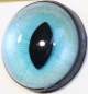 Preview: 1 Paar Sicherheitsaugen 18 mm mittlere geschlitzte Pupillen türkisblau schimmernd verschiedenfarbige Iris