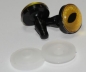 Preview: 1 Paar 14 mm Sicherheitsaugen mittlere geschlitzte Pupillen goldgelb schimmernd verschiedenfarbige Iris