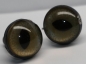 Preview: 1 Paar 14 mm Sicherheitsaugen mittlere geschlitzte Pupillen grünblau schimmernd verschiedenfarbige Iris