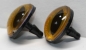 Preview: 1 Paar Sicherheitsaugen 24 mm große geschlitzte Pupillen kupfergold schimmernd verschiedenfarbige Iris