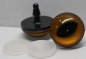 Preview: 1 Paar Sicherheitsaugen 24 mm große geschlitzte Pupillen kupfergold schimmernd verschiedenfarbige Iris