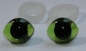 Preview: 1 Paar Sicherheitsaugen geschwungen transparent durchgefärbt grün mit Glitter 28 mm x 23 mm