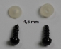 Preview: 1 Paar Sicherheitsaugen 4,5 mm Teddyaugen schwarz durchgefärbt