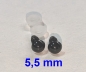 Preview: 1 Paar Sicherheitsaugen 5,5 mm Teddyaugen schwarz durchgefärbt