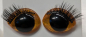 Preview: Sicherheitsaugen Glitter Gelb mit Wimpern 16 mm x 21 mm