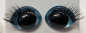 Preview: Sicherheitsaugen Hellblau metallic mit Wimpern 16 mm x 21 mm