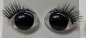 Preview: Sicherheitsaugen Weiß mit Wimpern 16 mm x 21 mm