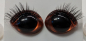 Preview: Sicherheitsaugen Zimt metallic mit Wimpern 16 mm x 21 mm
