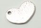 Preview: 1 Button aus Metall "handmade with love" silberfarben ca. 15 mm x 10 mm zum Annähen