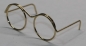 Preview: Brille ca. 4 cm gold ohne Gläser für Teddies oder Puppen Accessoire Requisite