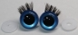 Preview: 1 Paar Sicherheitsaugen 24 mm Blau metallic mit Wimpern
