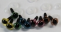 Preview: 1 Box mit 10 Paar Augen Katze Drache 9 mm metallic und 10 Nasen für Amigurumi gemischt hochwertig