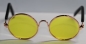 Preview: Brille Sonnenbrille 8 cm kupfer gelbe Gläser für Teddies oder Puppen Accessoire Requisite