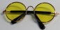 Preview: Brille Sonnenbrille 8 cm kupfer gelbe Gläser für Teddies oder Puppen Accessoire Requisite