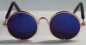 Preview: Brille Sonnenbrille 8 cm kupfer dunkle Gläser dunkelblau verspiegelt für Teddies oder Puppen Accessoire Requisite
