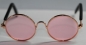 Preview: Brille Sonnenbrille 8 cm kupfer rosa Gläser für Teddies oder Puppen Accessoire Requisite