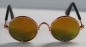 Preview: Brille Sonnenbrille 8 cm kupfer dunkle Gläser gelb-grün verspiegelt für Teddies oder Puppen Accessoire Requisite