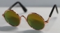 Preview: Brille Sonnenbrille 8 cm kupfer dunkle Gläser gelb-grün verspiegelt für Teddies oder Puppen Accessoire Requisite