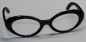 Preview: Brille 8,5 cm Kunststoff schwarz transparente Gläser für Teddies oder Puppen Accessoire Requisite