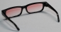 Preview: Brille 9 cm Kunststoff schwarz Gläser Farbverlauf rot für Teddies oder Puppen Accessoire Requisite