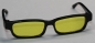 Preview: Brille 9 cm Kunststoff schwarz Gläser gelb für Teddies oder Puppen Accessoire Requisite