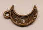 Preview: 1 Anhänger Charm Mond aus Metall bronzefarben ca. 18 mm x 12 mm