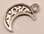 Preview: 1 Anhänger Charm Mond aus Metall silberfarben ca. 18 mm x 20 mm