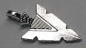 Preview: 1 Anhänger Charm Pfeilspitze aus Metall silberfarben ca. 30 mm x 15 mm