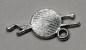 Preview: 1 Anhänger Charm Wollknäuel aus Metall silberfarben ca. 11 mm x 24 mm