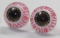 Preview: 1 Paar 20 mm Sicherheitsaugen Comic Ball weiß rot farbige Iris
