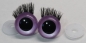 Preview: 1 Paar Sicherheitsaugen 24 mm Flieder metallic mit Wimpern