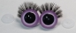 Preview: 1 Paar Sicherheitsaugen 30 mm Flieder metallic mit Wimpern