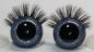 Preview: 1 Paar Sicherheitsaugen 30 mm Glitter Rauch mit Wimpern