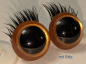 Preview: 1 Paar Sicherheitsaugen 21 mm Gold metallic mit Wimpern