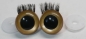 Preview: 1 Paar Sicherheitsaugen 24 mm Gold metallic mit Wimpern