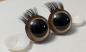 Preview: 1 Paar Sicherheitsaugen 26 mm Gold metallic mit Wimpern