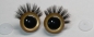 Preview: 1 Paar Sicherheitsaugen 30 mm Gold metallic mit Wimpern