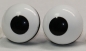 Preview: 1 Paar 22 mm Sicherheitsaugen Comic Ball kleine Pupille weiß schwarz "schielend"