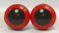 Preview: 1 Paar 14 mm Sicherheitsaugen Comic Ball rot schwarz