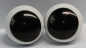 Preview: 1 Paar 22 mm Sicherheitsaugen Comic Ball weiß schwarz "schielend"