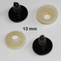 Preview: 1 Paar Sicherheitsaugen 13 mm Knopfaugen schwarz durchgefärbt rund