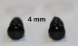 Preview: 1 Paar Sicherheitsaugen 4 mm Knopfaugen schwarz durchgefärbt rund