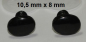 Preview: 1 Paar 10,5 mm x 8 mm Sicherheitsaugen Knopfaugen schwarz oval