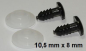 Preview: 1 Paar 10,5 mm x 8 mm Sicherheitsaugen Knopfaugen schwarz oval