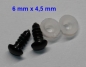 Preview: 1 Paar 6 mm x 4,5 mm Sicherheitsaugen Knopfaugen schwarz oval
