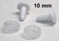 Preview: 1 Paar Sicherheitsaugen 10 mm Knopfaugen weiß durchgefärbt rund