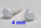 Preview: 1 Paar Sicherheitsaugen 4 mm Knopfaugen weiß durchgefärbt rund